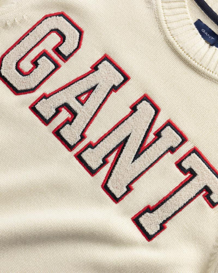 Gant Apparel Womens LOGO COTTON C-NECK 130/CREAM