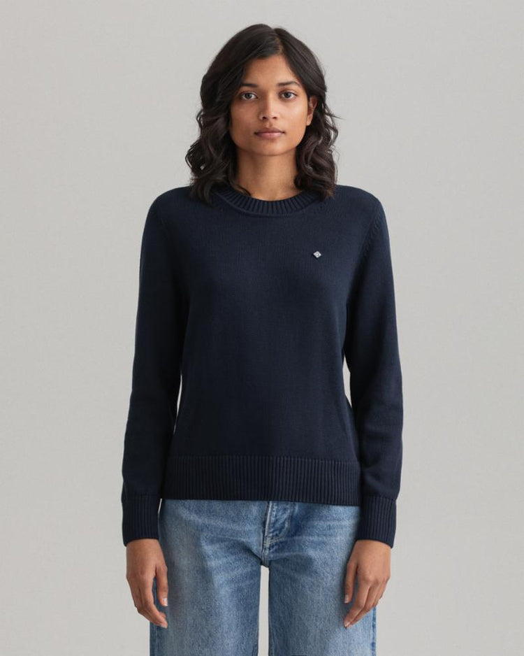 Gant Apparel Womens ORGANIC COTTON C-NECK 433/EVENING BLUE