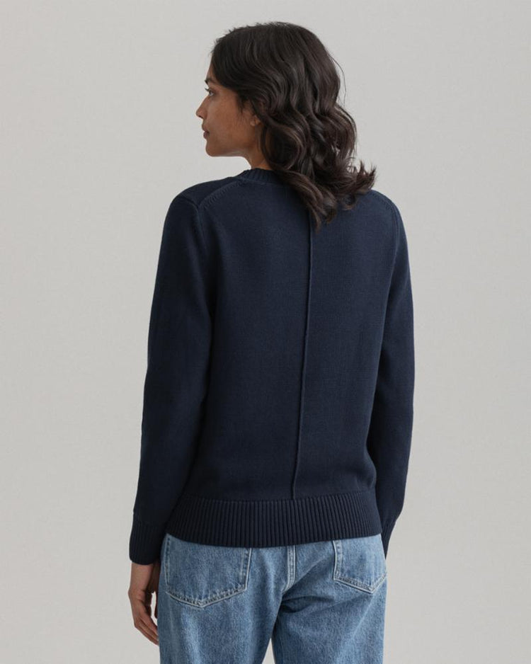 Gant Apparel Womens ORGANIC COTTON C-NECK 433/EVENING BLUE