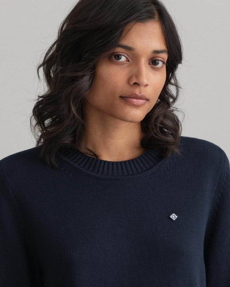 Gant Apparel Womens ORGANIC COTTON C-NECK 433/EVENING BLUE