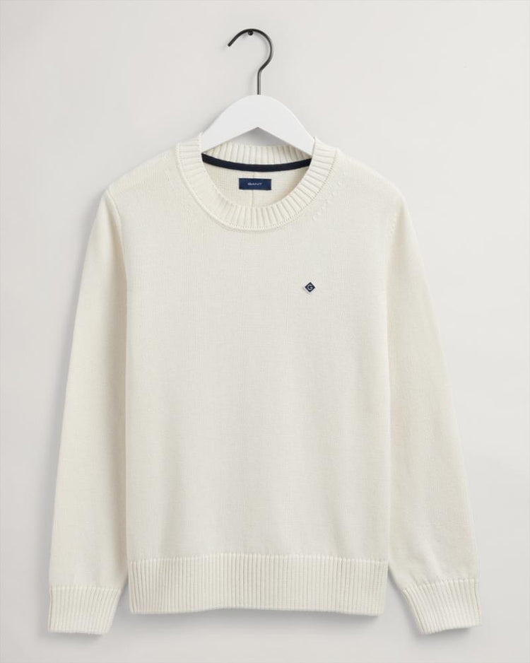 Gant Apparel Womens ORGANIC COTTON C-NECK 130/CREAM