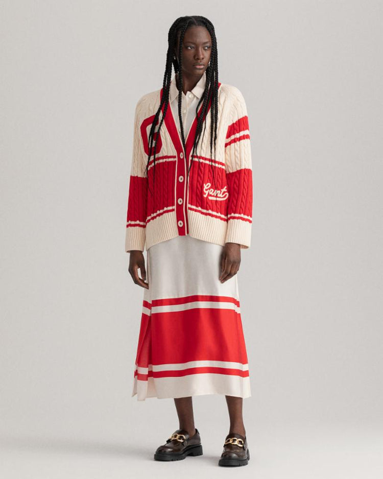 Gant Apparel Womens GANT VARSITY CARDIGAN 116/BUTTERCREAM