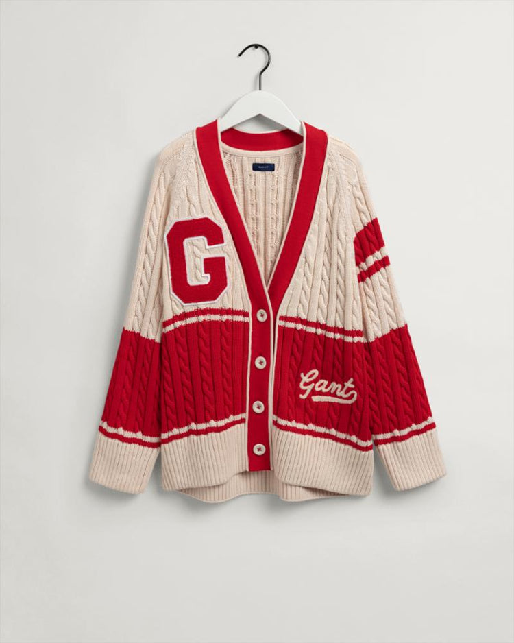 Gant Apparel Womens GANT VARSITY CARDIGAN 116/BUTTERCREAM