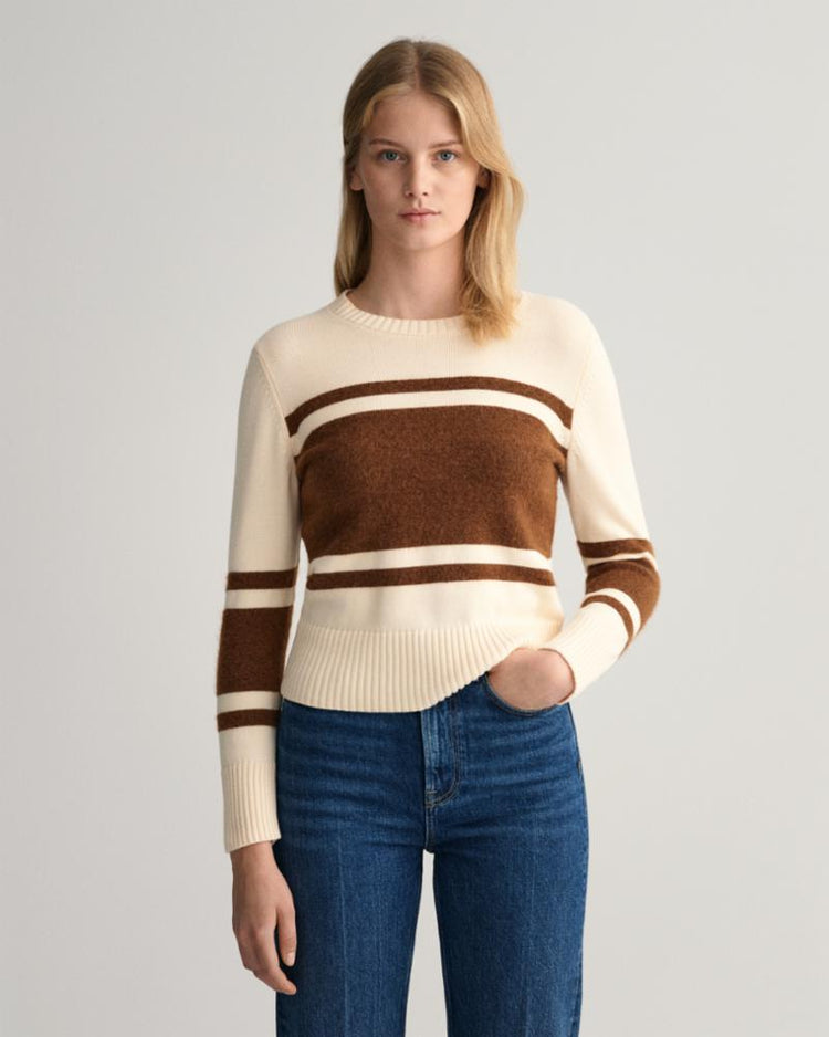 Gant Apparel Womens BLOCK STRIPED C-NECK 116/LINEN