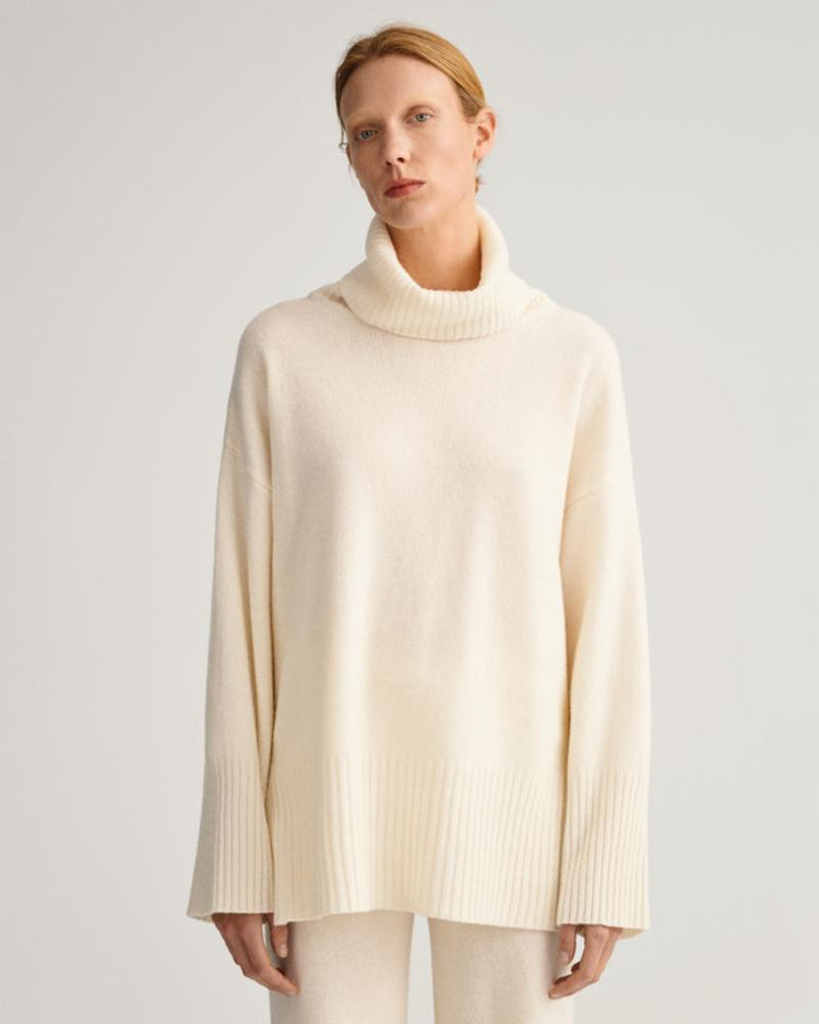 Gant Apparel Womens LOUNGE ROLLNECK SWEATER 130/CREAM