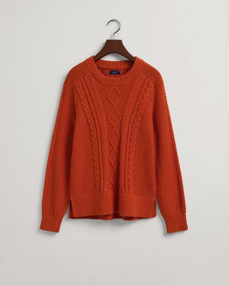 Gant Apparel Womens CABLE C-NECK 824/GOLDEN ORANGE