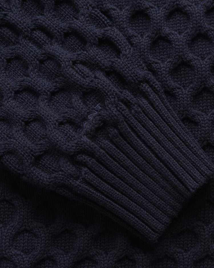 Gant Apparel Womens CABLE STRUCTURE C-NECK 433/EVENING BLUE