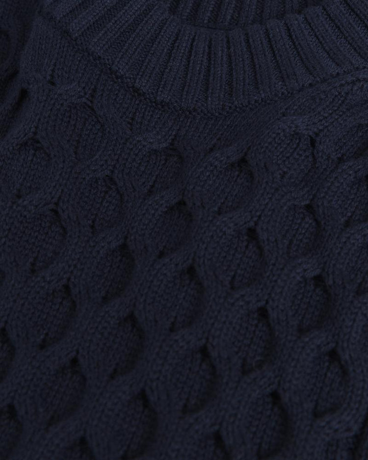 Gant Apparel Womens CABLE STRUCTURE VEST 433/EVENING BLUE