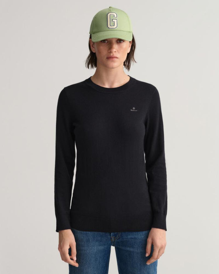 Gant Apparel Womens COTTON CASHMERE C-NECK 5/BLACK