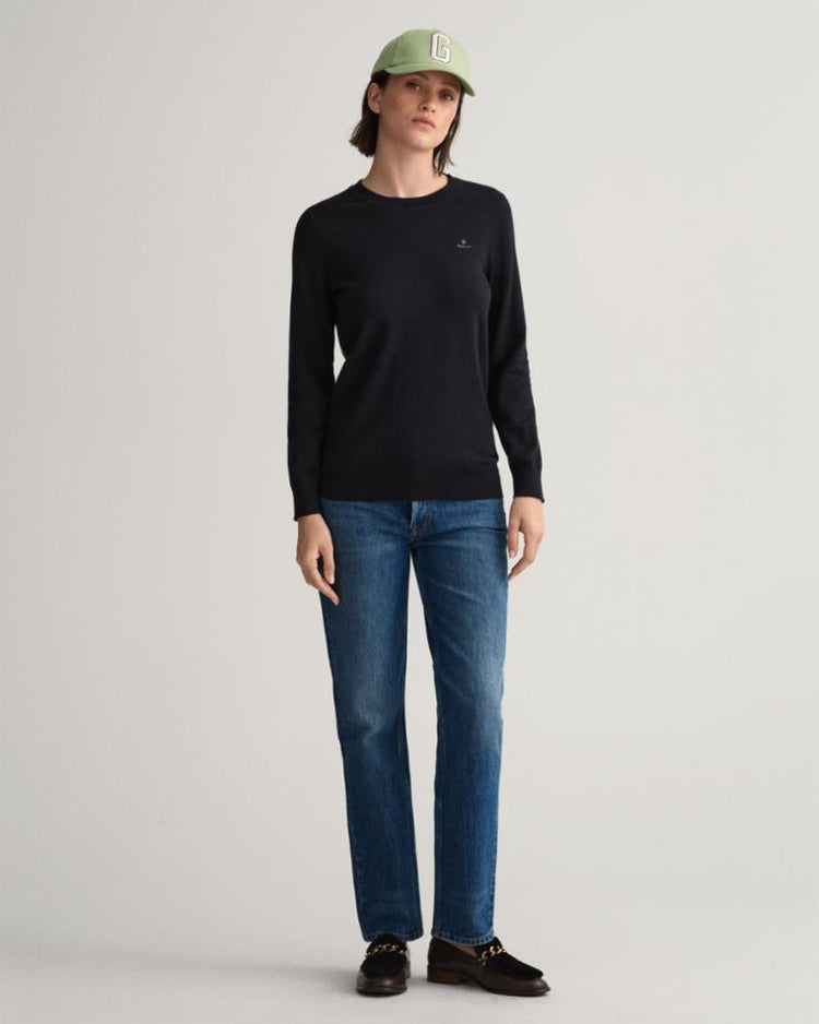 Gant Apparel Womens COTTON CASHMERE C-NECK 5/BLACK