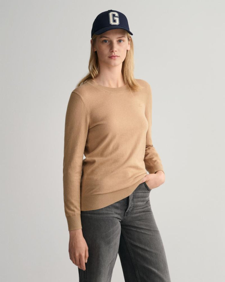 Gant Apparel Womens COTTON CASHMERE C-NECK 248/DARK KHAKI