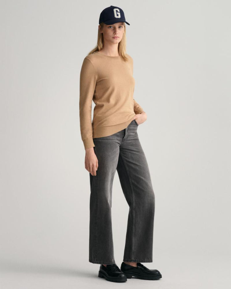 Gant Apparel Womens COTTON CASHMERE C-NECK 248/DARK KHAKI