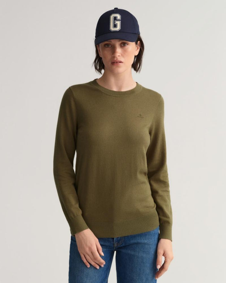 Gant Apparel Womens COTTON CASHMERE C-NECK 369/HUNTER GREEN