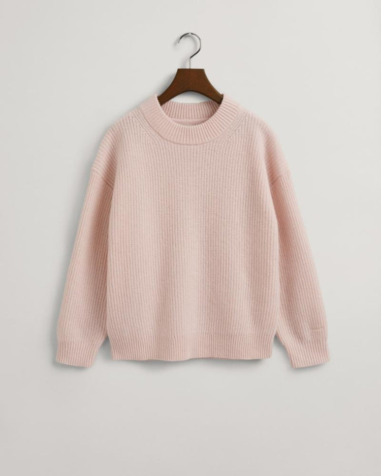 Gant Apparel Womens WOOL RIB C-NECK 601/SILVER PEONY