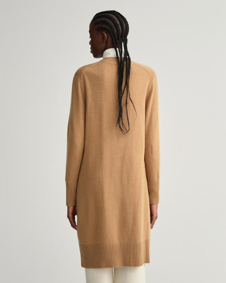 Gant Apparel Womens LONG WOOL CARDIGAN 213/WARM KHAKI