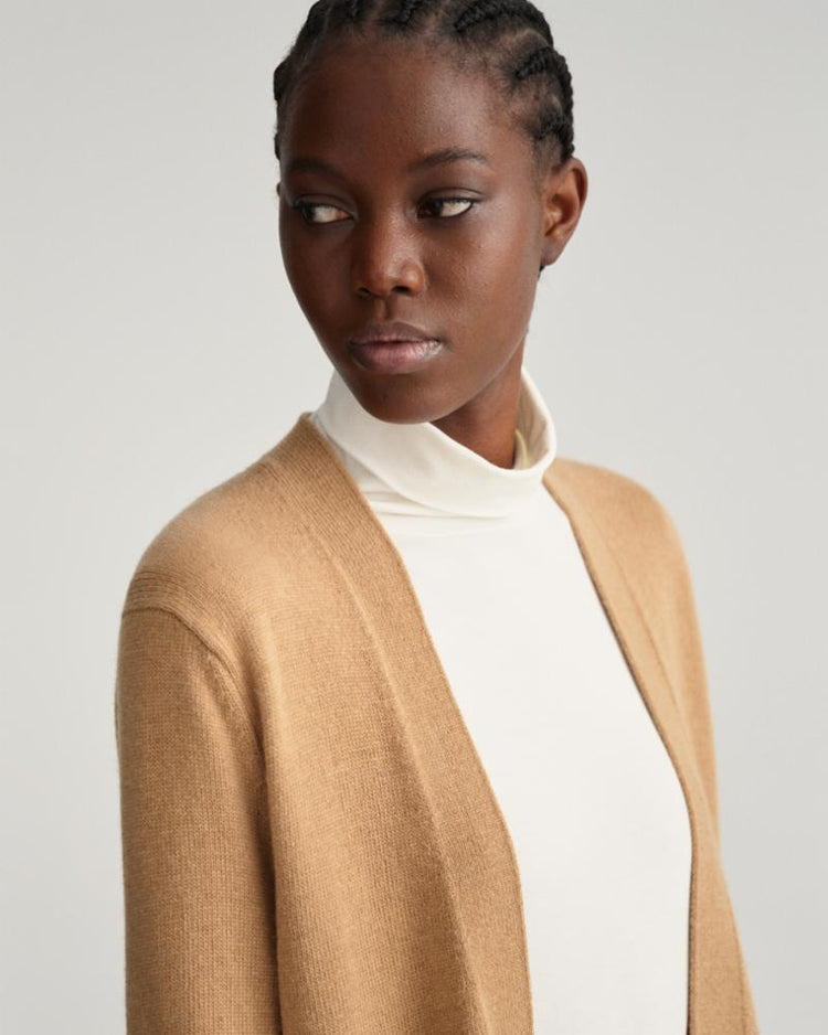 Gant Apparel Womens LONG WOOL CARDIGAN 213/WARM KHAKI