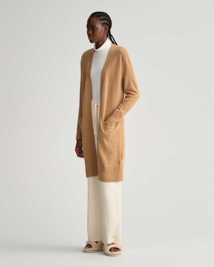 Gant Apparel Womens LONG WOOL CARDIGAN 213/WARM KHAKI