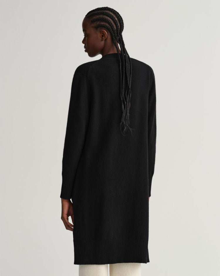 Gant Apparel Womens LONG WOOL CARDIGAN 19/EBONY BLACK
