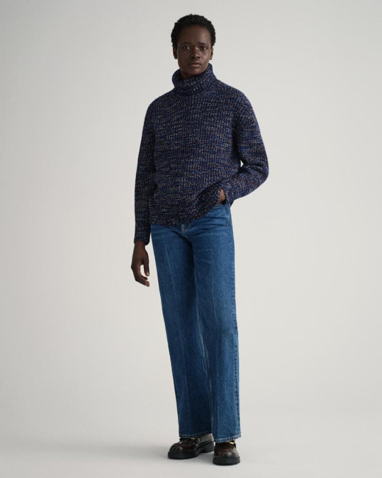 Gant Apparel Womens MULTI COLOR ROLLNECK 433/EVENING BLUE