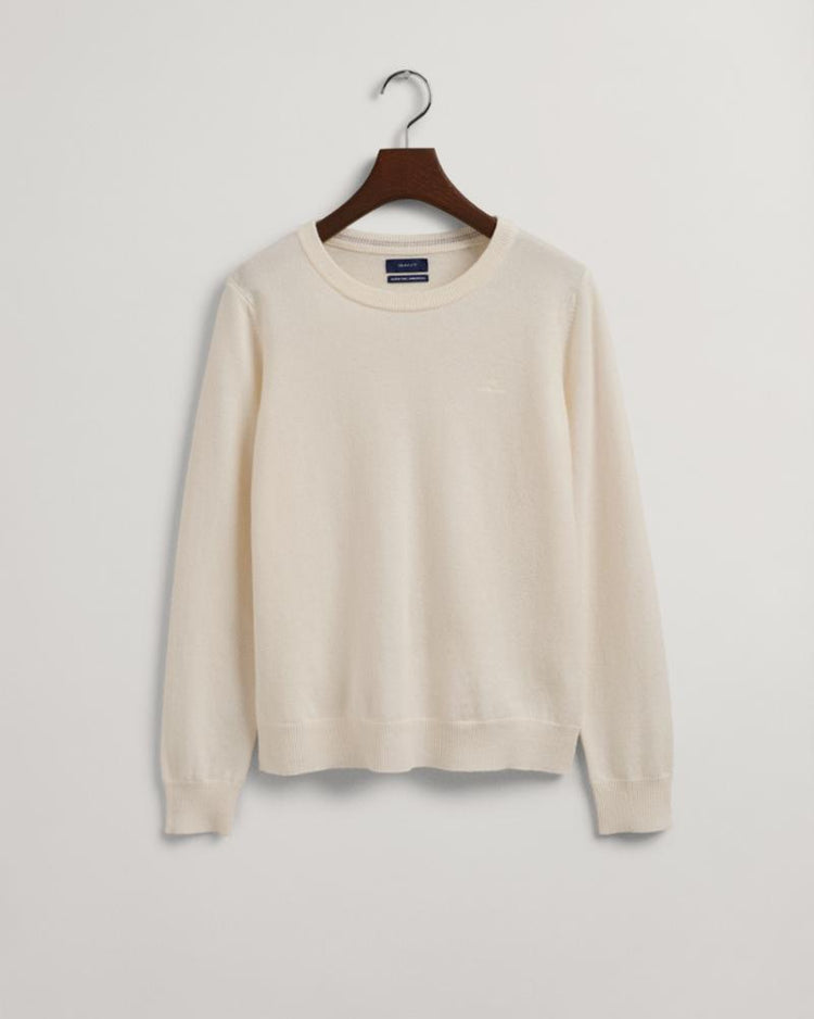 Gant Apparel Womens SUPERFINE LAMBSWOOL C-NECK 130/CREAM