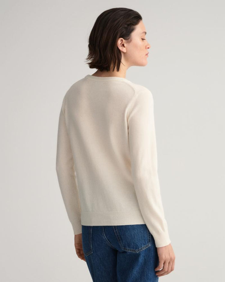 Gant Apparel Womens SUPERFINE LAMBSWOOL C-NECK 130/CREAM