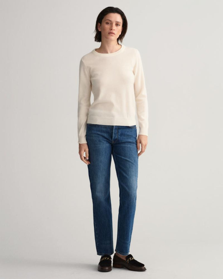 Gant Apparel Womens SUPERFINE LAMBSWOOL C-NECK 130/CREAM