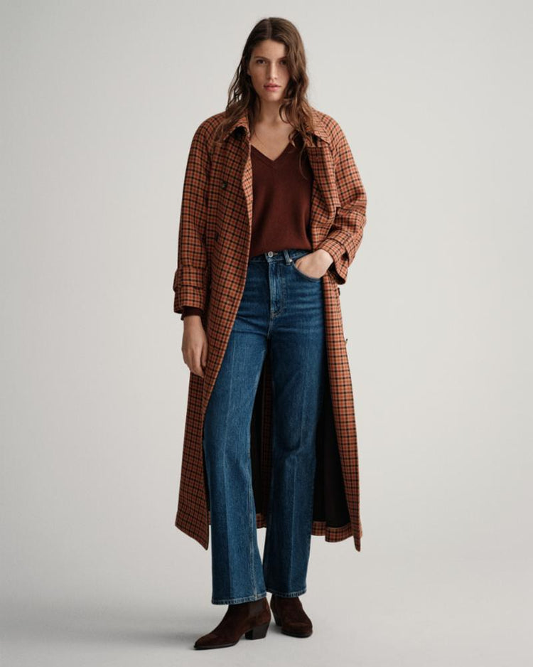 Gant Apparel Womens SUPERFINE LAMBSWOOL V-NECK 276/COCOA BEAN