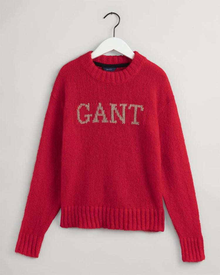 Gant Apparel Womens MOHAIR LOGO C -NECK 630/EQUESTRIAN RED