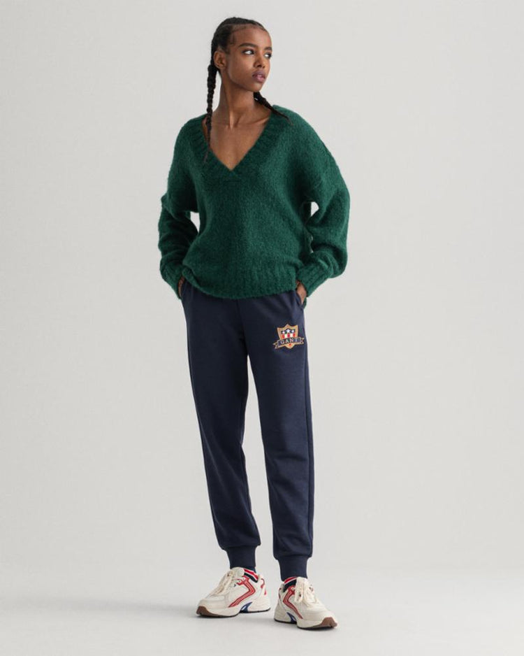 Gant Apparel Womens MOHAIR V-NECK 374/TARTAN GREEN