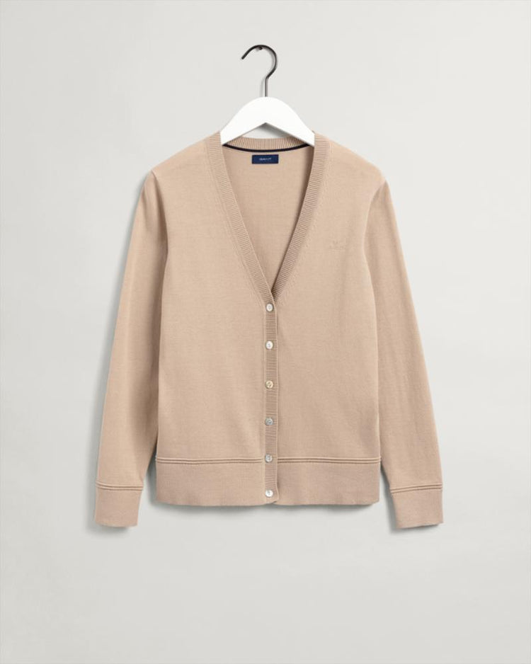 Gant Apparel Womens LIGHT COTTON V-CARDIGAN 277/DRY SAND