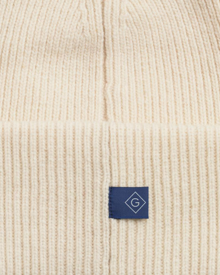 Gant Apparel Womens RIB KNIT BEANIE 130/CREAM