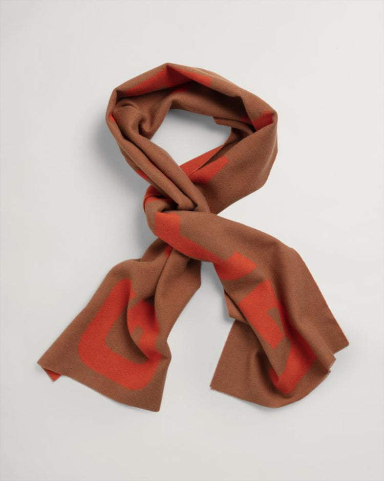 Gant Apparel Womens CONTRAST WOOL SCARF 210/ROASTED WALNUT