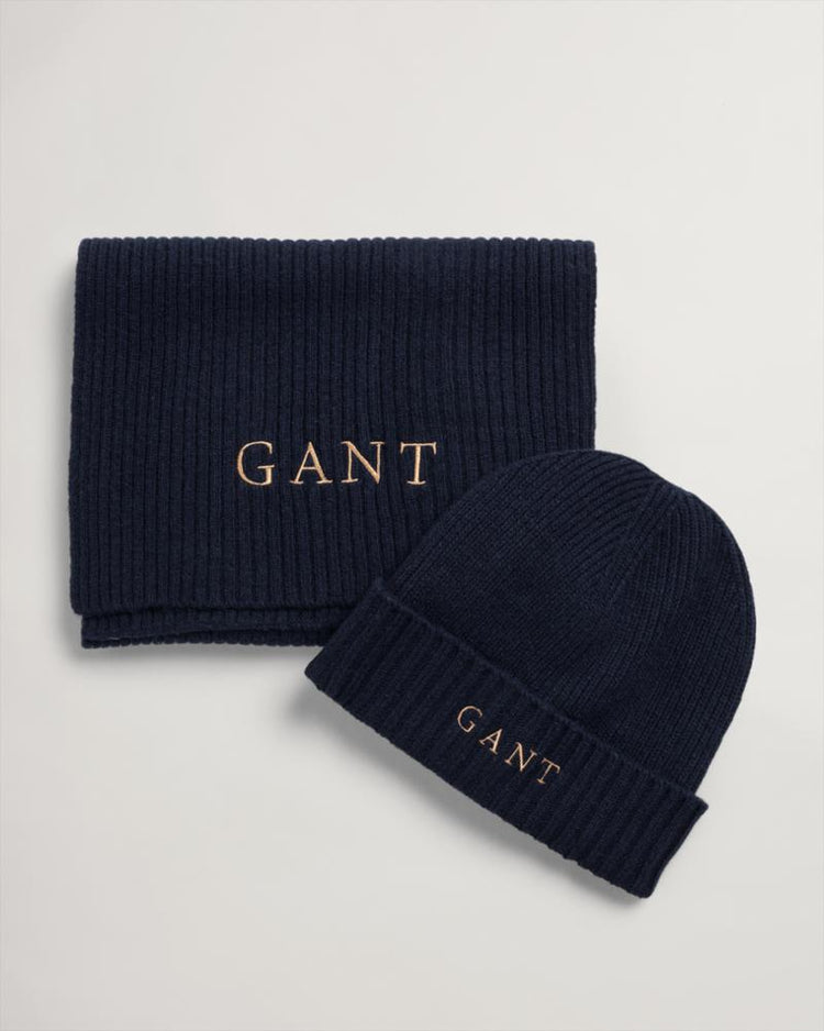 Gant Apparel Womens SCARF BEANIE GIFT BOX 433/EVENING BLUE