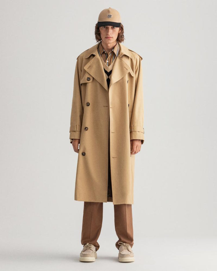 Gant Apparel Mens OVERSIZED TRENCH COAT 228/DARK ALMOND