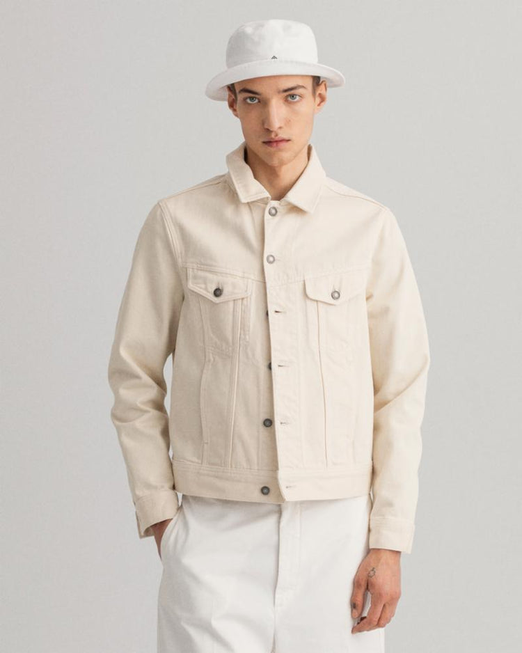 Gant Apparel Mens COLORED DENIM TRUCKER 108/CAULK WHITE