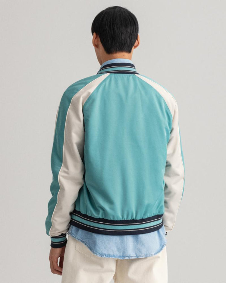 Gant Apparel Mens DAHLIA BADGE VARSITY JACKET 331/LIGHT AQUA GREEN