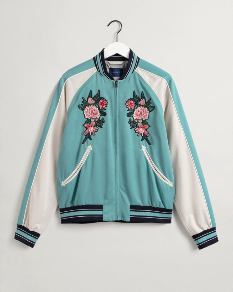Gant Apparel Mens DAHLIA BADGE VARSITY JACKET 331/LIGHT AQUA GREEN