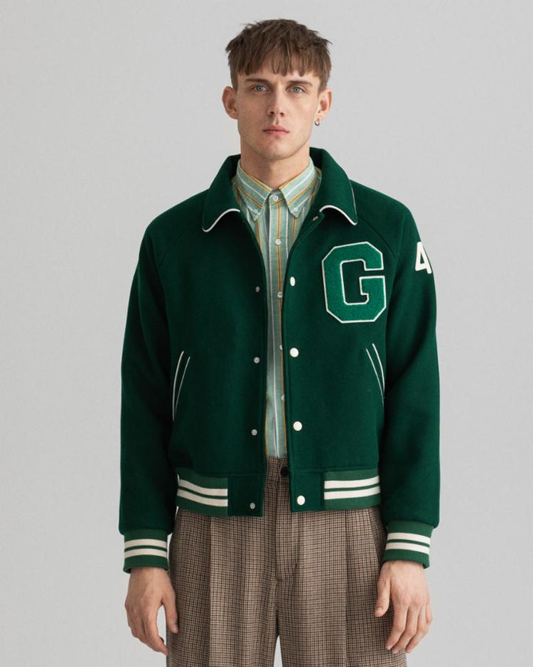 Gant Apparel Mens WOOL GANT VARSITY 338/FOREST GREEN