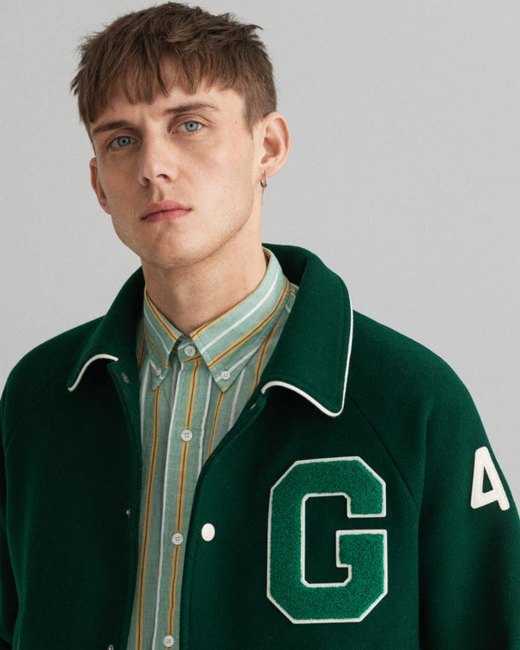 Gant Apparel Mens WOOL GANT VARSITY 338/FOREST GREEN