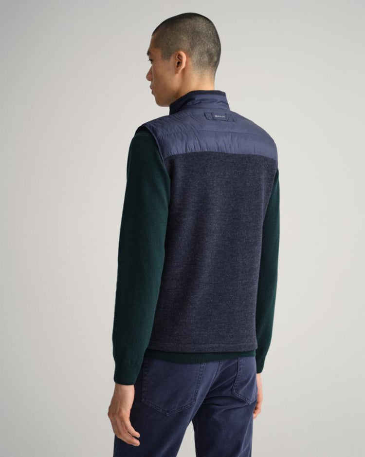 Gant Apparel Mens MIXED MEDIA LIGHT PADDED GILET 433/EVENING BLUE