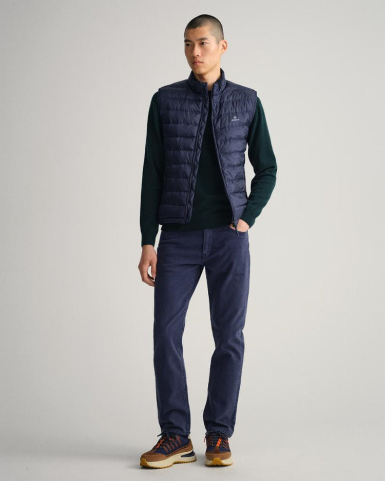 Gant Apparel Mens MIXED MEDIA LIGHT PADDED GILET 433/EVENING BLUE