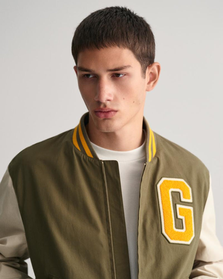 Gant Apparel Mens LIGHT VARSITY JACKET 233/SOFT OAT