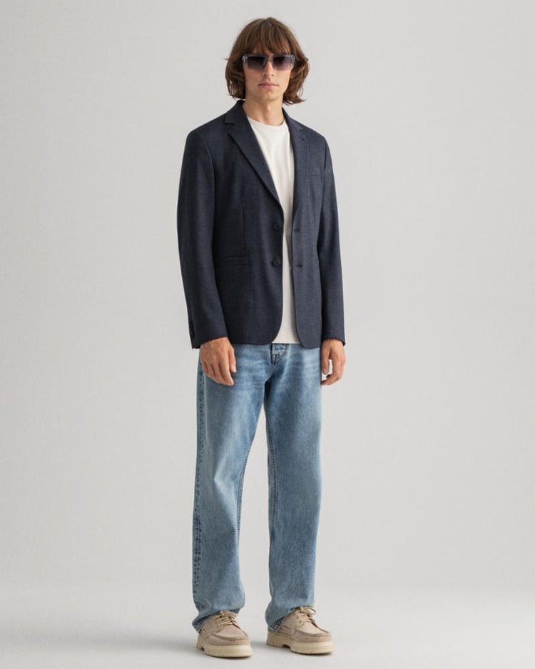 Gant Apparel Mens SLIM CHECK JERSEY BLAZER 433/EVENING BLUE