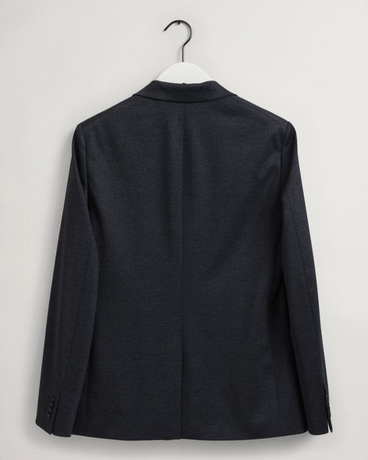 Gant Apparel Mens SLIM CHECK JERSEY BLAZER 433/EVENING BLUE