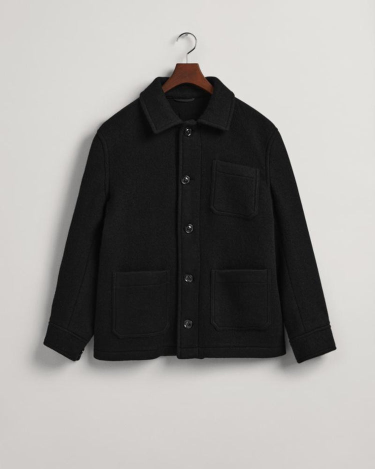 Gant Apparel Mens SHORT WOOL JACKET 5/BLACK