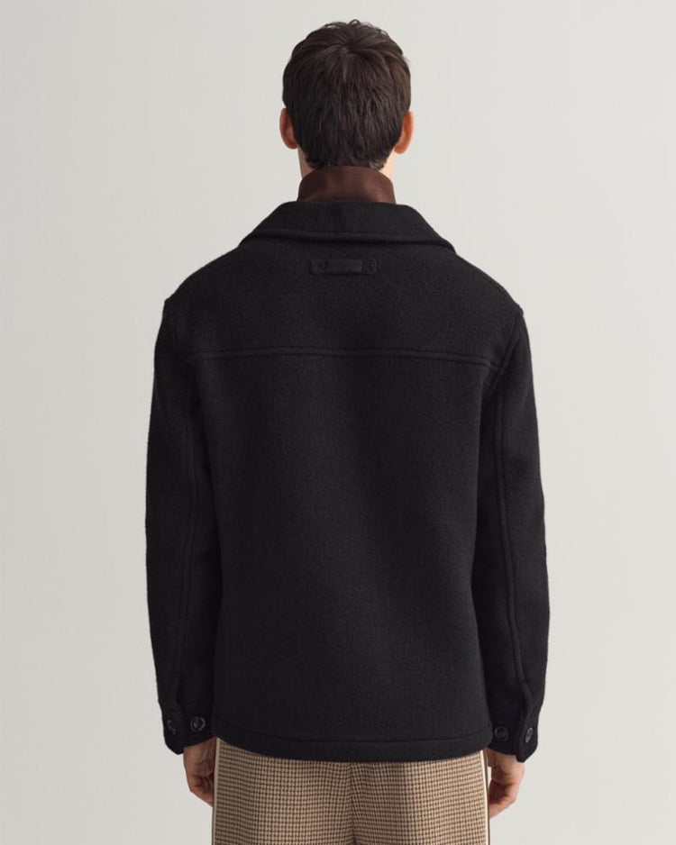 Gant Apparel Mens SHORT WOOL JACKET 5/BLACK