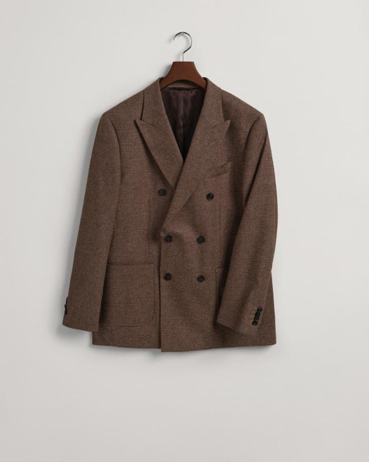 Gant Apparel Mens D2. HOUNDSTOOTH CHECK SUIT BLAZER 274/RICH BROWN