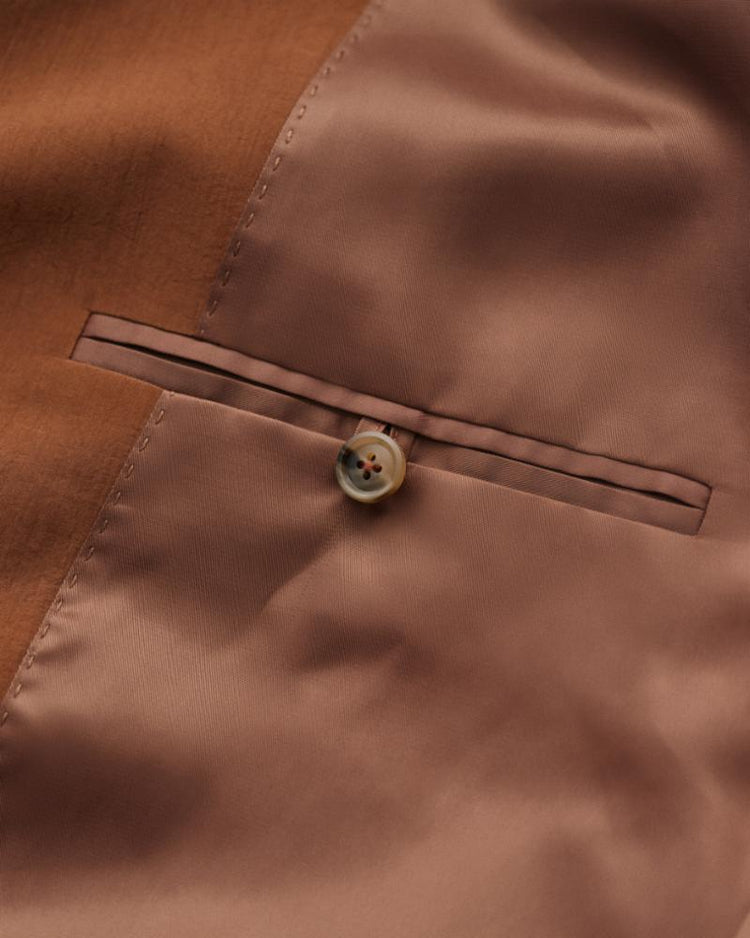 Gant Apparel Mens RELAXED SILK SUIT BLAZER 278/COGNAC BROWN