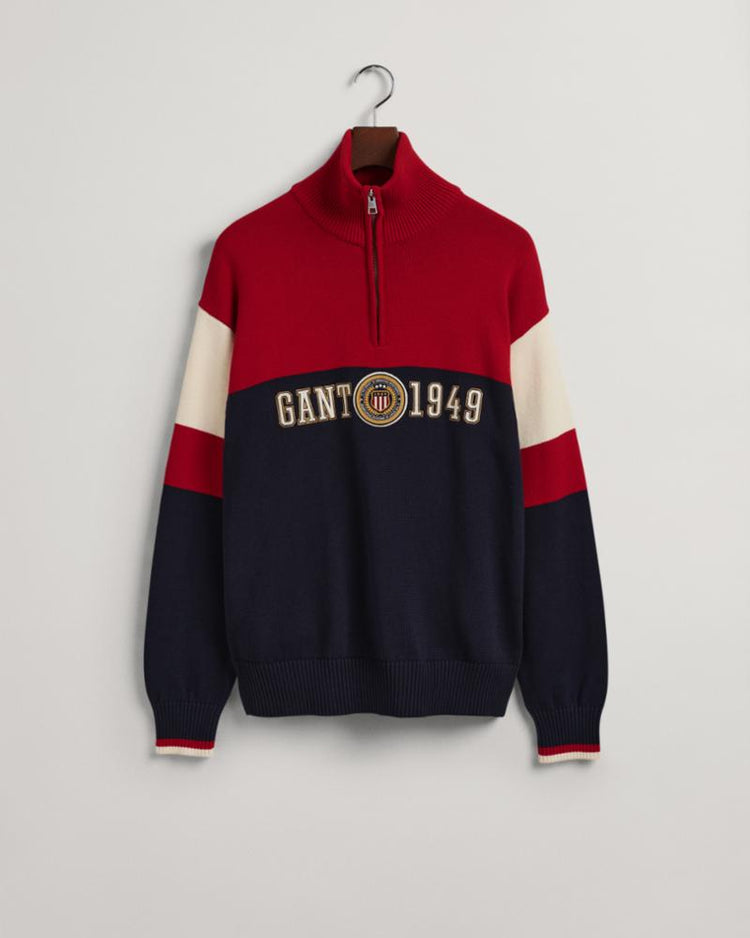 Gant Apparel Mens CREST SHIELD HALFZIP 630/RUBY RED