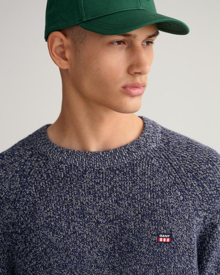 Gant Apparel Mens TWISTED COTTON C-NECK 433/EVENING BLUE